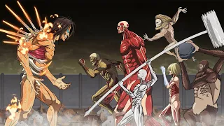 eren vs armored titan colossal titan warhammer titan female titan beast titan jaw titan part 2