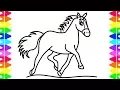 How to Draw a Pretty Horse for Kids Horse Coloring Page for Children Coloring with Markers