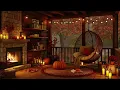 Download Lagu Cozy Fall Porch Ambience 🍁 Warm Night with Smooth Jazz Music, Rain \u0026 Fireplace Sounds for Good Moods
