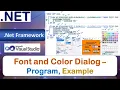 Font and Color Dialog - Program Example Common Dialog Controls VB Net
