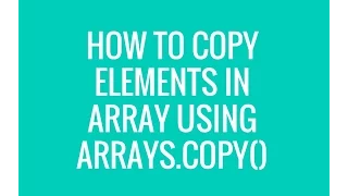 How to copy elements from one array to other in java