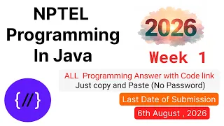 NPTEL Programming in Java Week 1 All Programming Solutions Code Link 2026