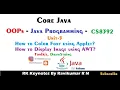 Unit 5 - 06 How to Display Image using AWT How to Color Font using Applet Demo RK Keynotes