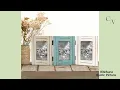 SiteSune Rustic Picture Frame 3 Folding 5X7 Triple Hinged Photo Frame Collage for Home Office Desk