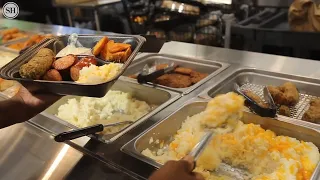 Eating inside a grocery store for breakfast lunch and dinner We put it to the test