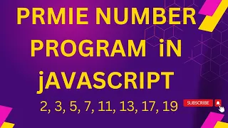 Prime number Program In Javascript in Hindi