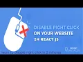 How to disable right click in your react website
