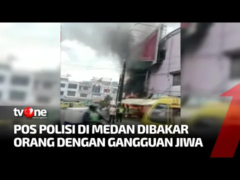 Pria ODGJ Bakar Pos Polisi di Medan