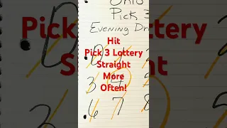 Lottery Strategy to Hitting Pick 3 STRAIGHT