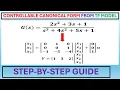 Transfer Function to Controllable Canonical Form State Space