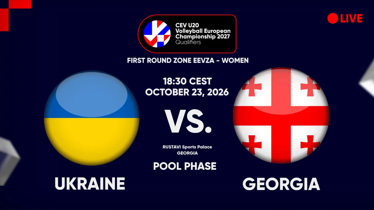 LIVE | UKRAINE vs. GEORGIA | CEV U20 EuroVolley 2027 Women Qualifiers | EEVZA | POOL PHASE