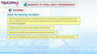 Sharing a program and Elements of Small Basic Programming