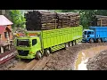 Download Lagu MOBIL RC TRUK HINO TRIBAL DAN FUSO BELAP BERMUATAN FUL KAYU MELEWATI JALAN BERLUMPUR OFROAD