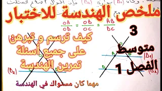ملخص جميع دروس الهندسة البرهان فصل1سنة3متوسط بعد هذا الشرح سترسم تبرهن اي شكل مهما كان صعبا للإختبار 