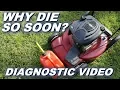 Diagnosing why Lawnmower dies afters only a few minutes of running