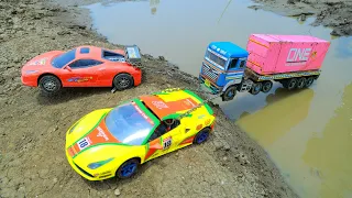 Tata Petrol Dumper Volvo Container Accident Pulling Jcb Bugatti Car Swaraj Tractor ? Cartoon Video
