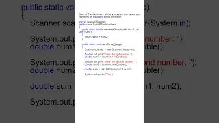 Java Program to Calculate the Sum of Two Numbers