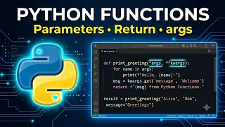 Python Functions Explained Parameters Arguments Return args kwargs