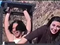 Foot Tickling of ticklish woman in stocks on her soles