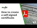 Signing a PDF with Javascript - How to create a self-signed certificate