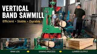 Vertical Band Sawmill Machine in Action Efficient Log to Lumber Processing