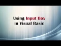 The Input Box in Visual Basic