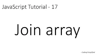 JavaScript Tutorial - 17 Join array by given value