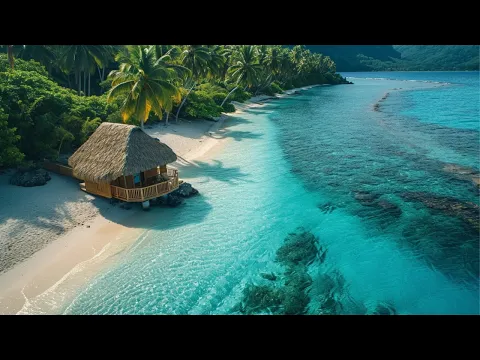 Download MP3 Tropical Beach Music with Beautiful Ocean Beach Views | Happy and Uplifting