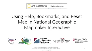Help Bookmarks and Reset Map in National Geographic Mapmaker Interactive