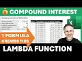 Dynamic Compound Interest Schedule - Create Your Own LAMBDA Function