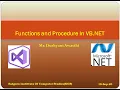 Functions and Procedure In VB NET