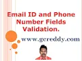Email ID and Phone Number Fields Validation
