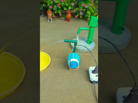 Mini hand pump project water with supply motor drinks rhino and duck farm #waterpump #shorts #833