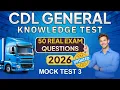 CDL General Knowledge Test 2026 Mock Test 3 50 Questions CDL Permit Test All States USA