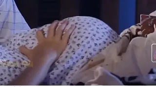 pregnant woman with big stomach has difficulty giving birth due to monkey ghost