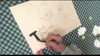 ولد رسام بدون موسيقي رسم توم وجيرى 