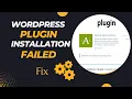 Fix WordPress Plugin Installation failed