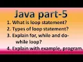 what is for while do - while loop part