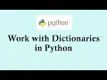 Python basic course Working with dictionaries in Python
