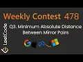 Leetcode 3761 Minimum Absolute Distance Between Mirror Pairs Weekly Contest 478 Q3 HashMap