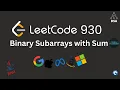 Leetcode 930 Binary Subarrays With Sum Sliding Window
