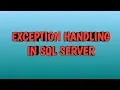 Exception Handling in SQL SERVER By SQL Training Sesion By SQL
