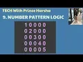 9 Number patterns in java - Program to print number pattern with for loop