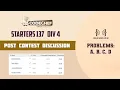 CodeChef Starters 137 Div 4 Post Contest Discussion Solution - A to D