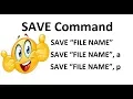 SAVE command in GW BASIC 10th class computer lectures use and sysntax of save command gw basic