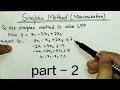 Problem on optimization topic LPP using simplex method minimization PART-2