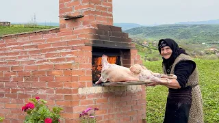 Rural Country Life 20 KG Full Lamb In Oven For 5 Hours Grandma S Sabzi Recipe Caucasian Village 