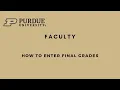 Faculty Grade Entry
