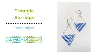 Triangle Earrings with Brick Stitch
