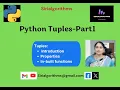 21 Python tuples-part1-Introduction